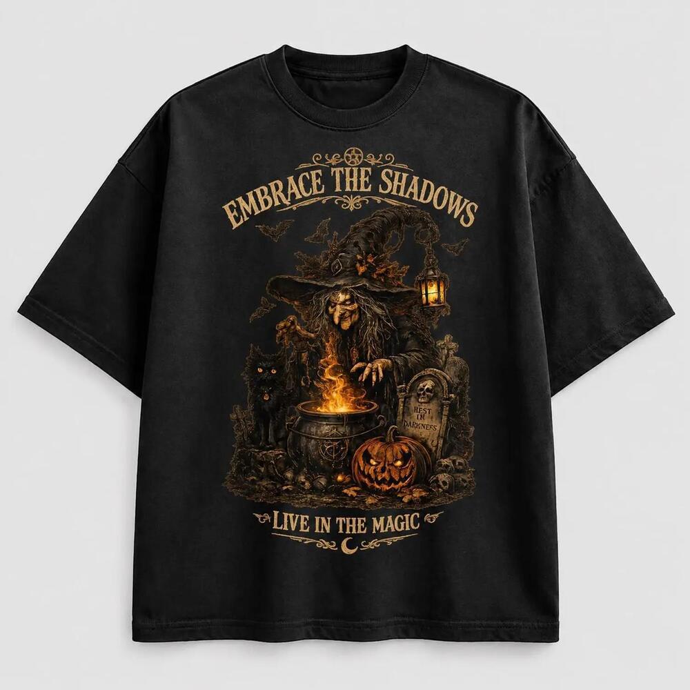 Halloween Witch Shirt, Embrace The Shadows Tee, Gothic Witch T-Shirt